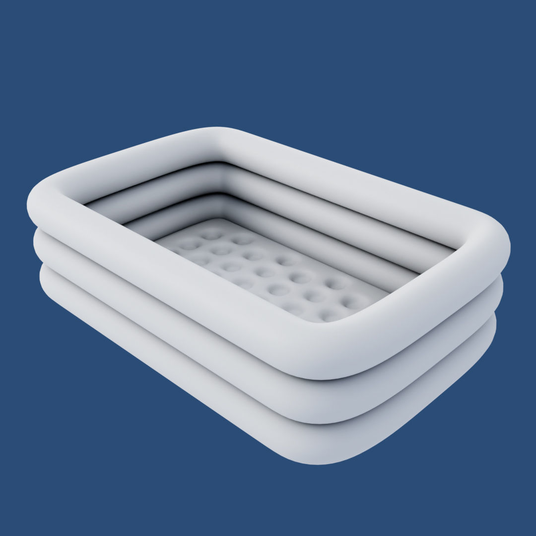 Big Inflatable Swimming Pool Low-poly 3D model_7