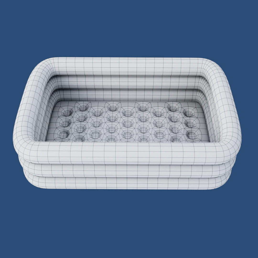 Big Inflatable Swimming Pool Low-poly 3D model_29