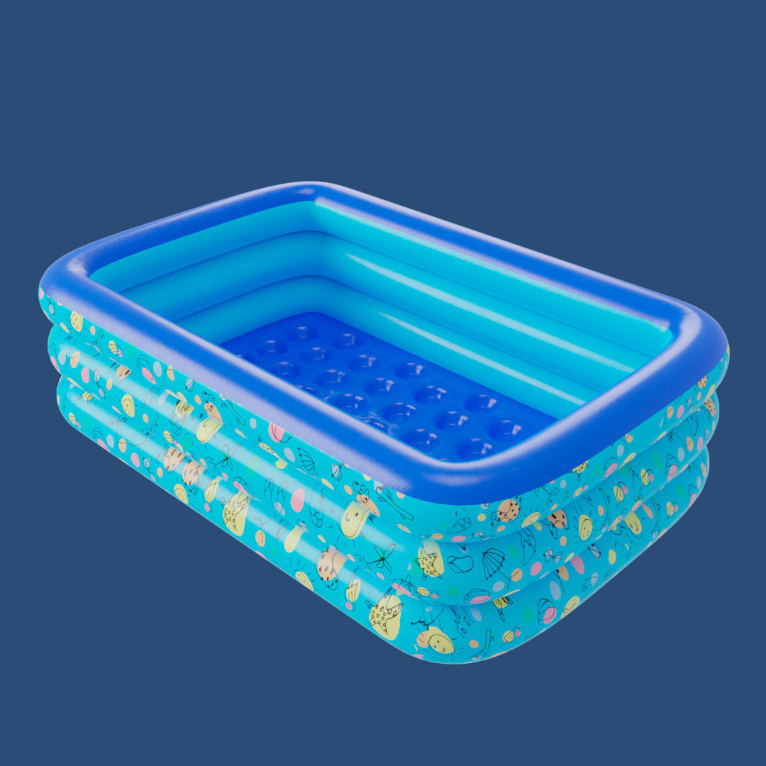 Big Inflatable Swimming Pool Low-poly 3D model_2