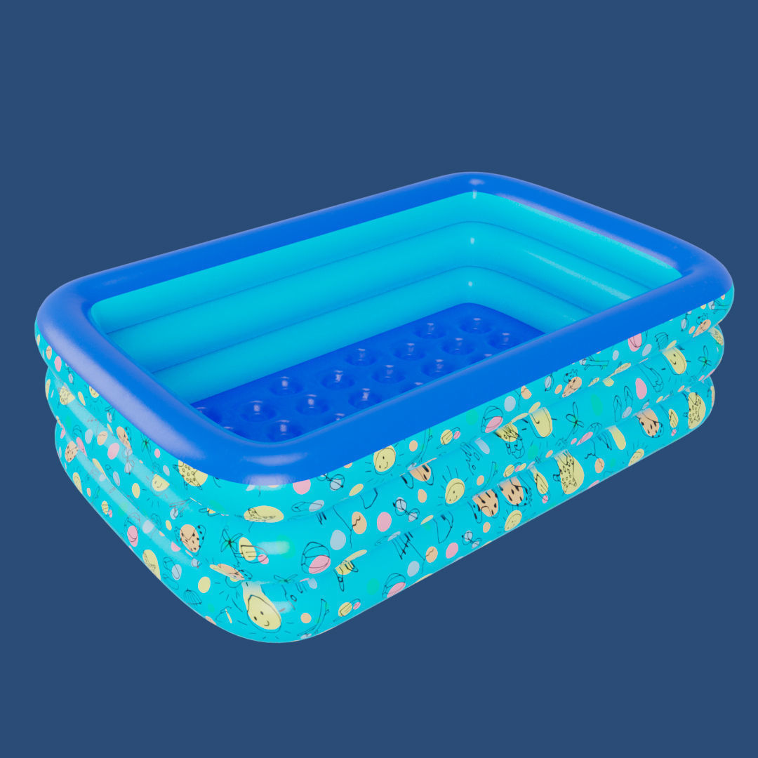 Big Inflatable Swimming Pool Low-poly 3D model_1