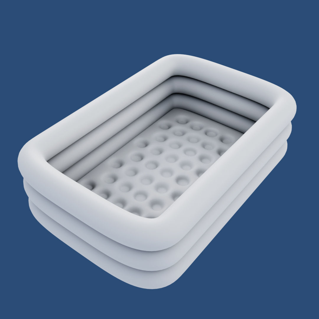 Big Inflatable Swimming Pool Low-poly 3D model_11