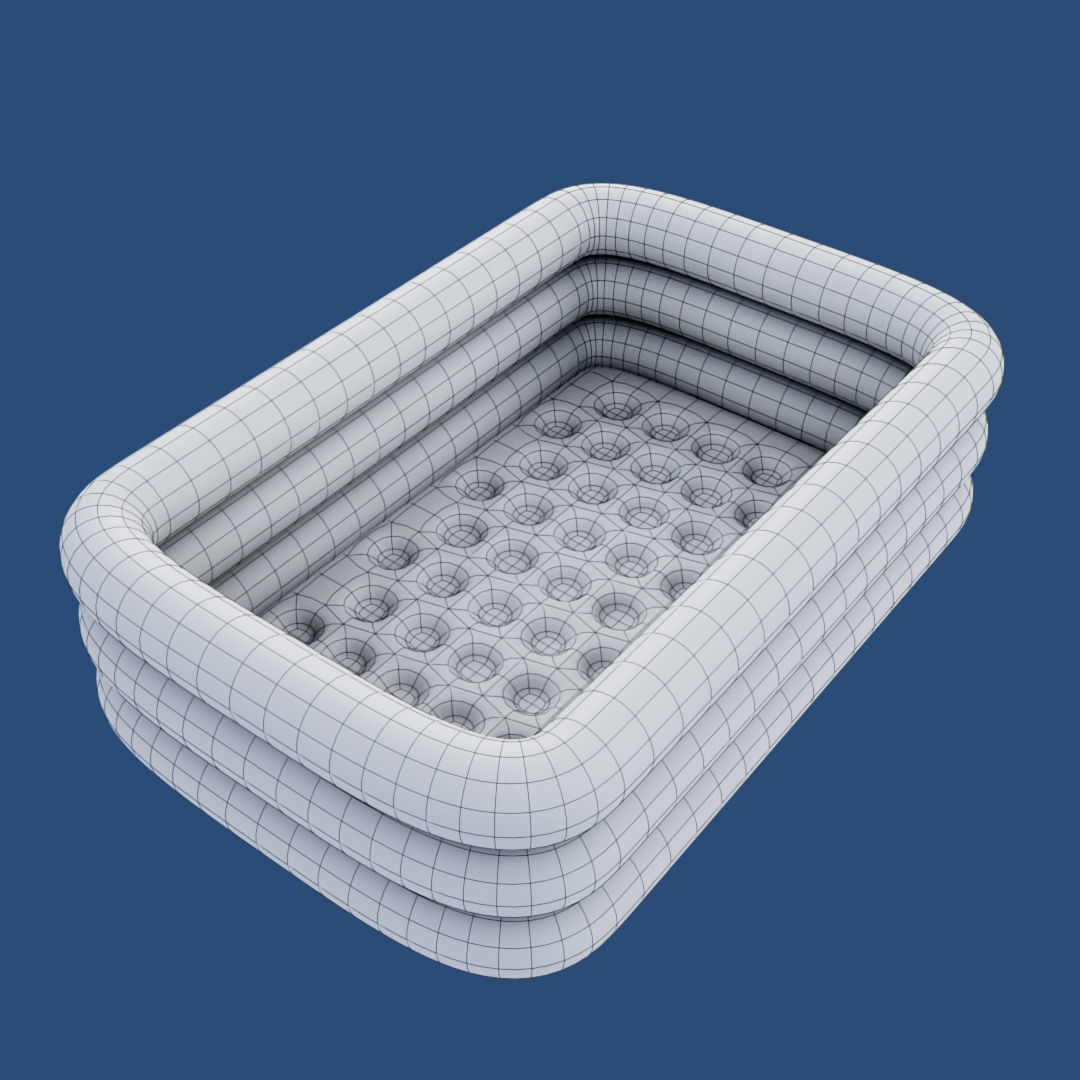 Big Inflatable Swimming Pool Low-poly 3D model_17
