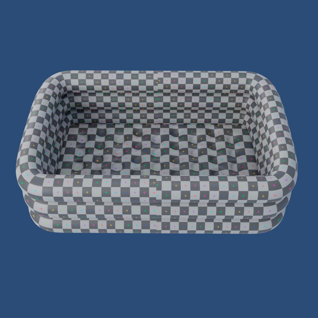 Big Inflatable Swimming Pool Low-poly 3D model_21