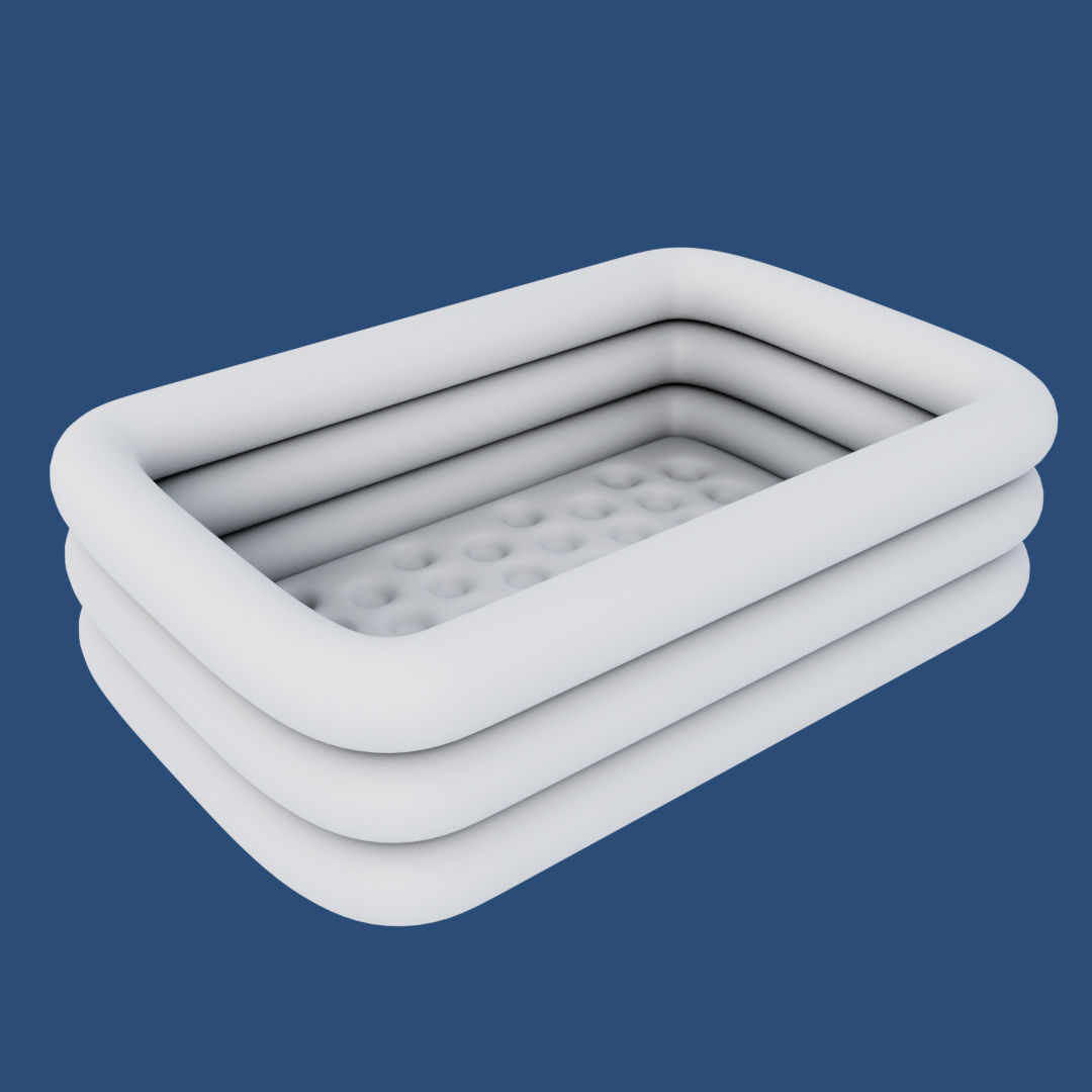 Big Inflatable Swimming Pool Low-poly 3D model_19