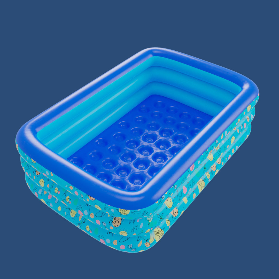 Big Inflatable Swimming Pool Low-poly 3D model_10