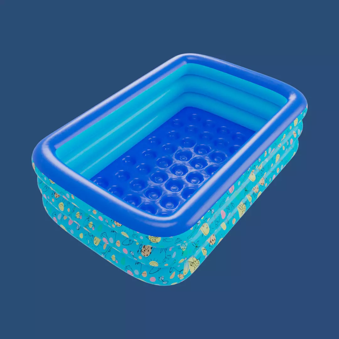 Big Inflatable Swimming Pool Low-poly 3D model_0