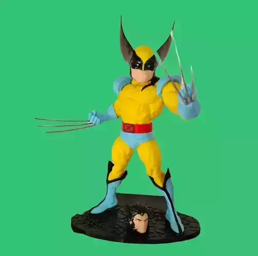 Wolverine con cabezas intercambiables 3D print model