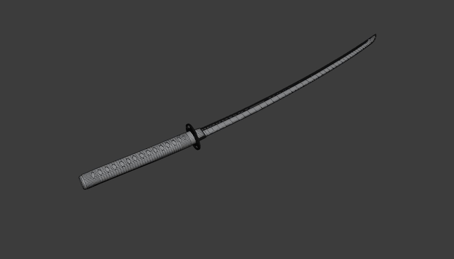 Weapon Samurai Sword - Katana Blade 3D model_7