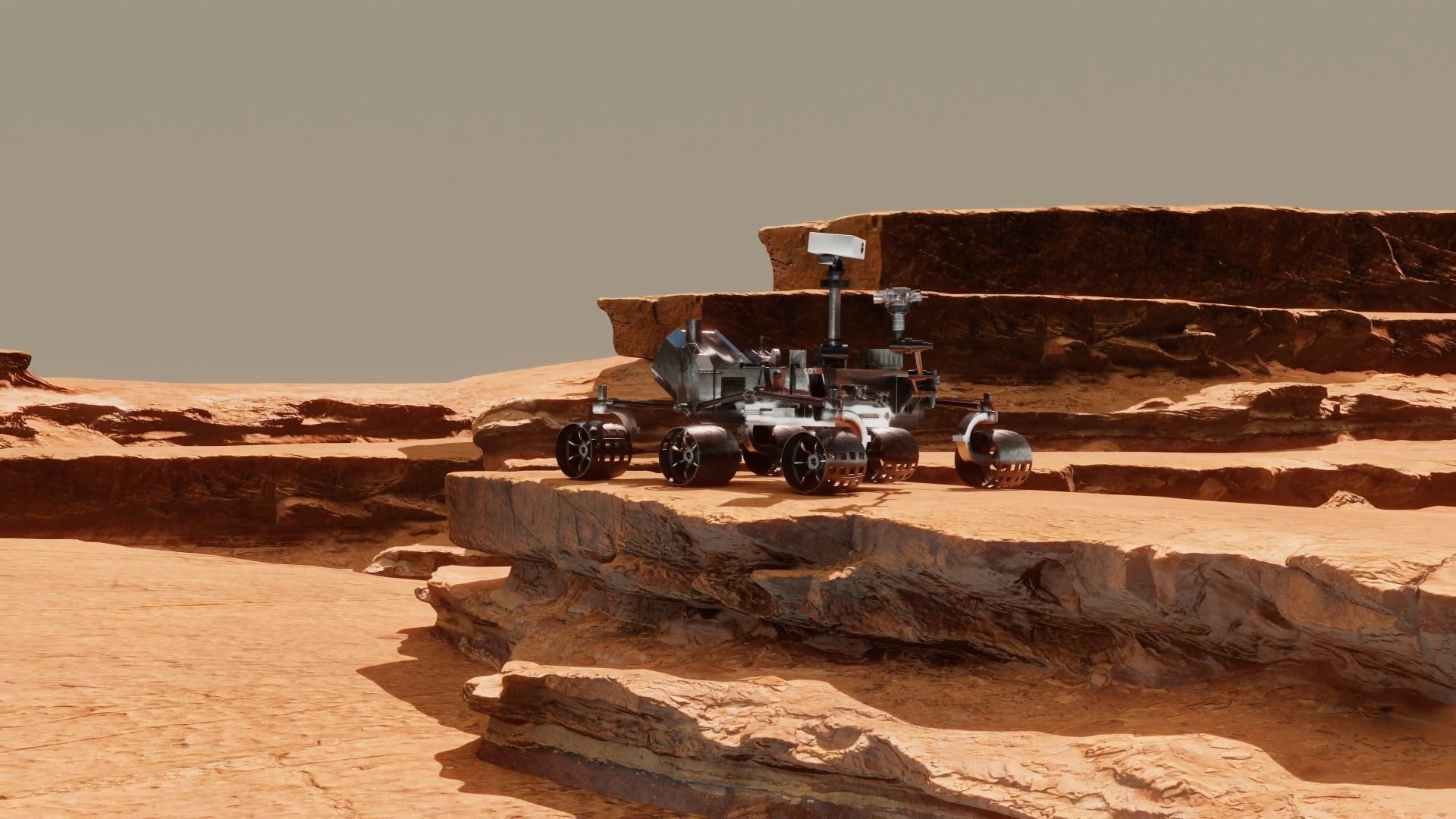 Mars rover and planet surface 3D model 3D Model Collection_8