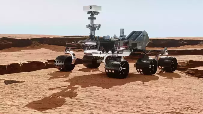 Mars rover and planet surface 3D model 3D Model Collection