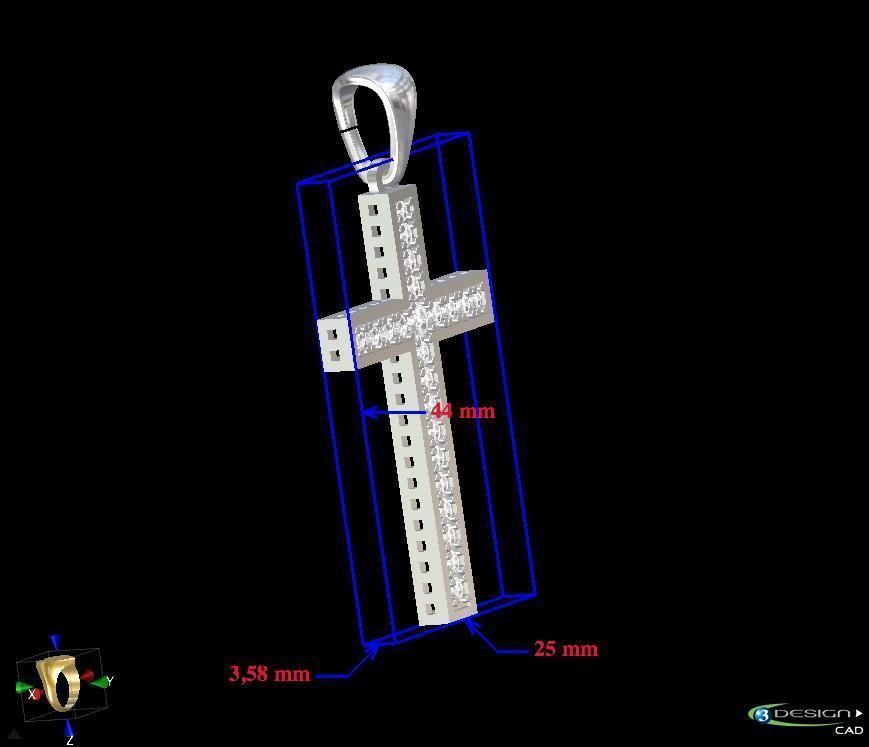 Croix Diamant 3D print model_5