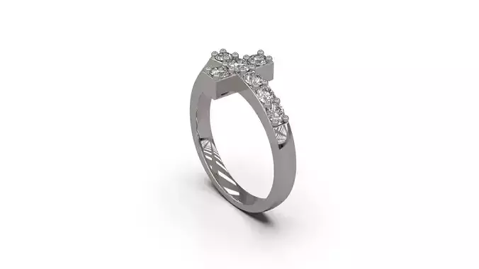 Cross Ring With Diamond 3D print model