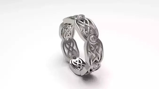 Woman Celtic Band Ring 03