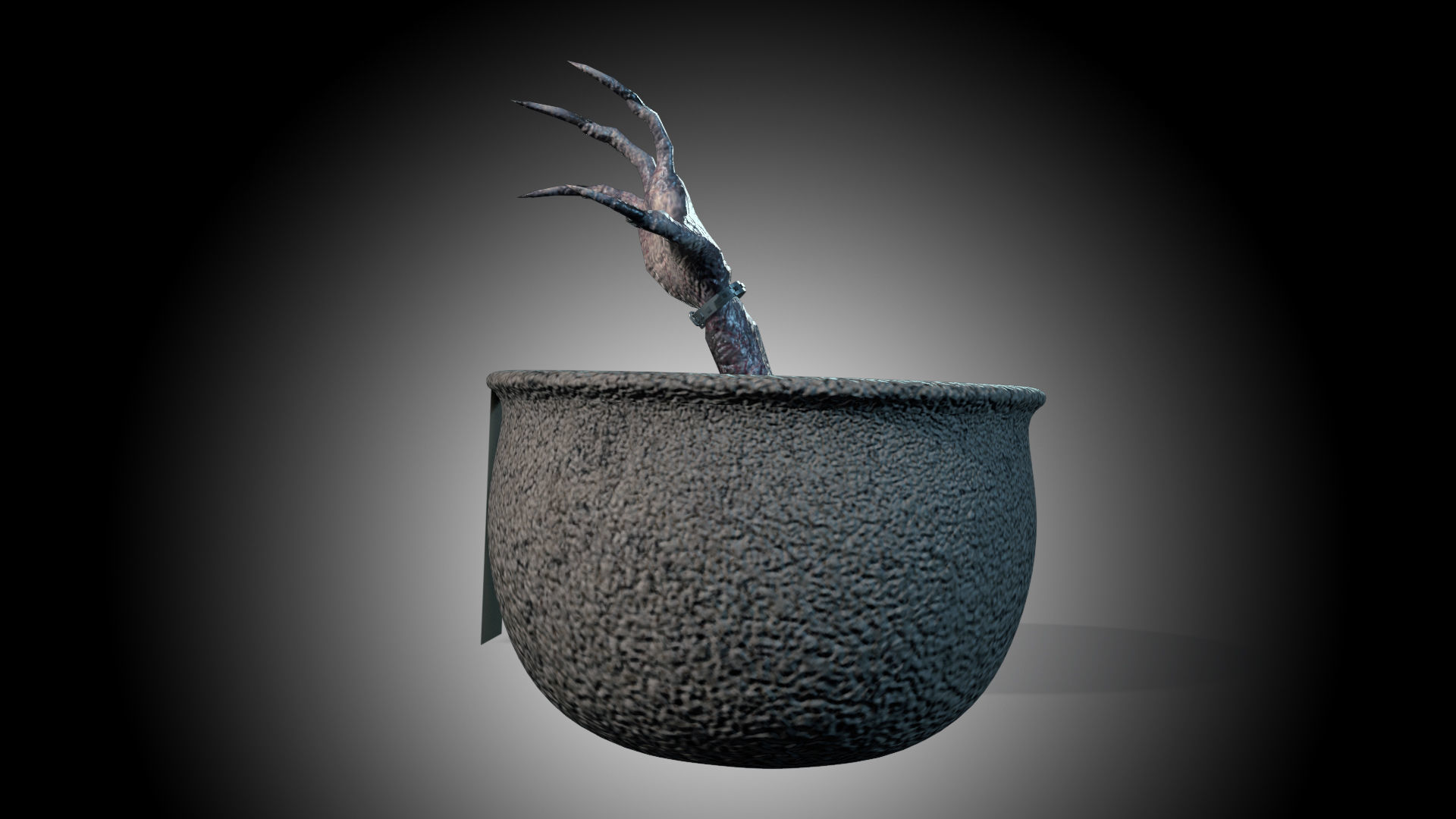 Monster Pot Low-poly 3D model_3