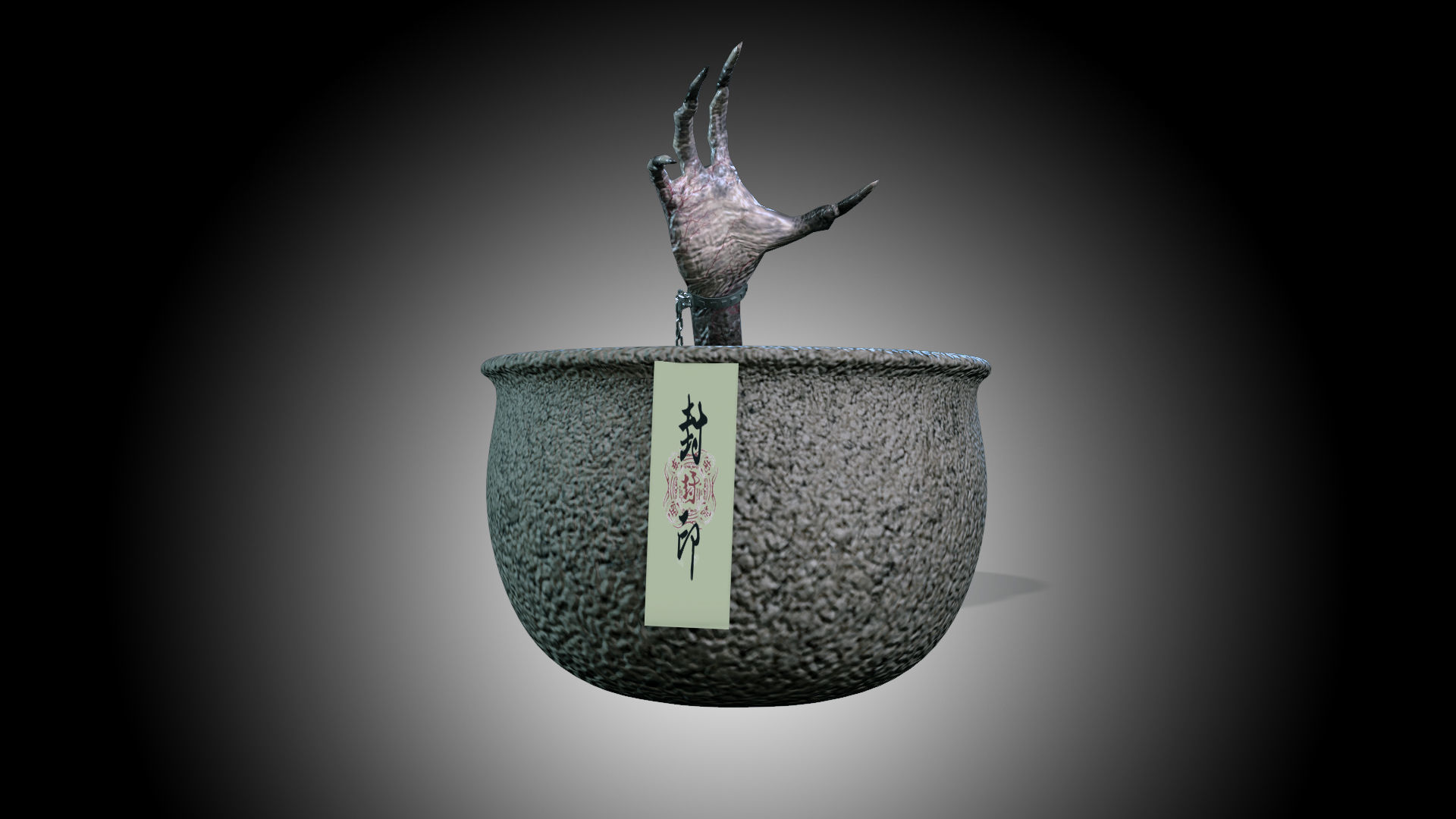 Monster Pot Low-poly 3D model_1