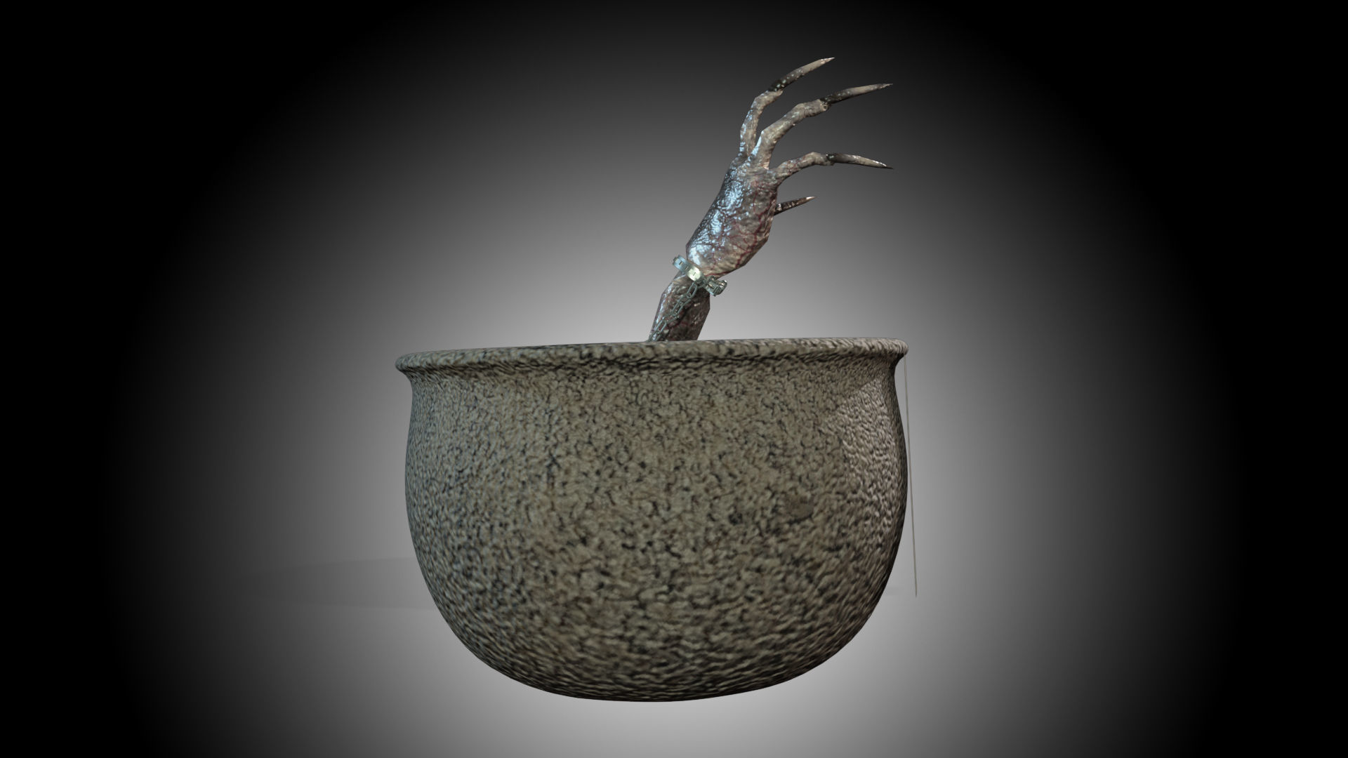 Monster Pot Low-poly 3D model_2