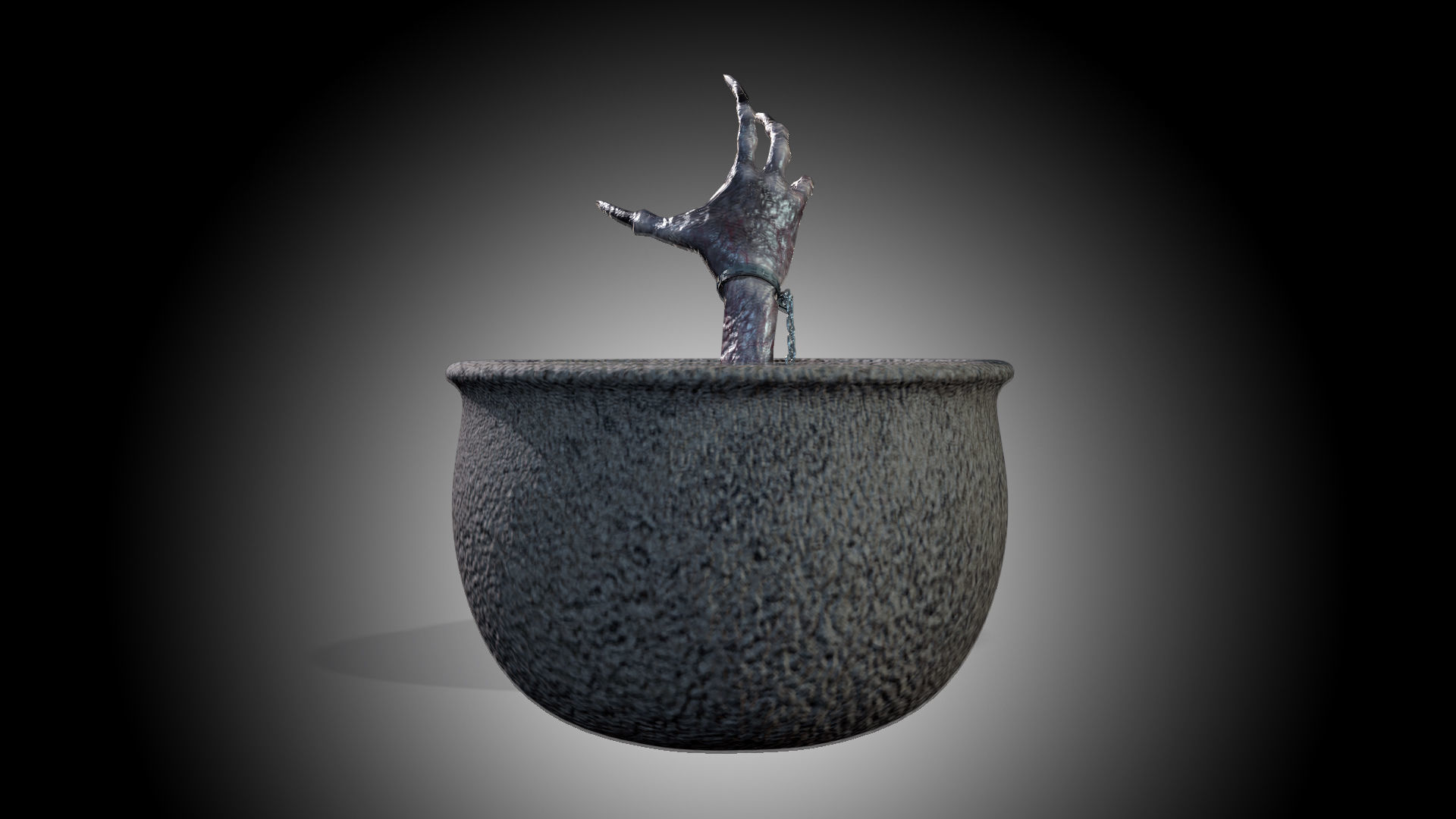 Monster Pot Low-poly 3D model_4