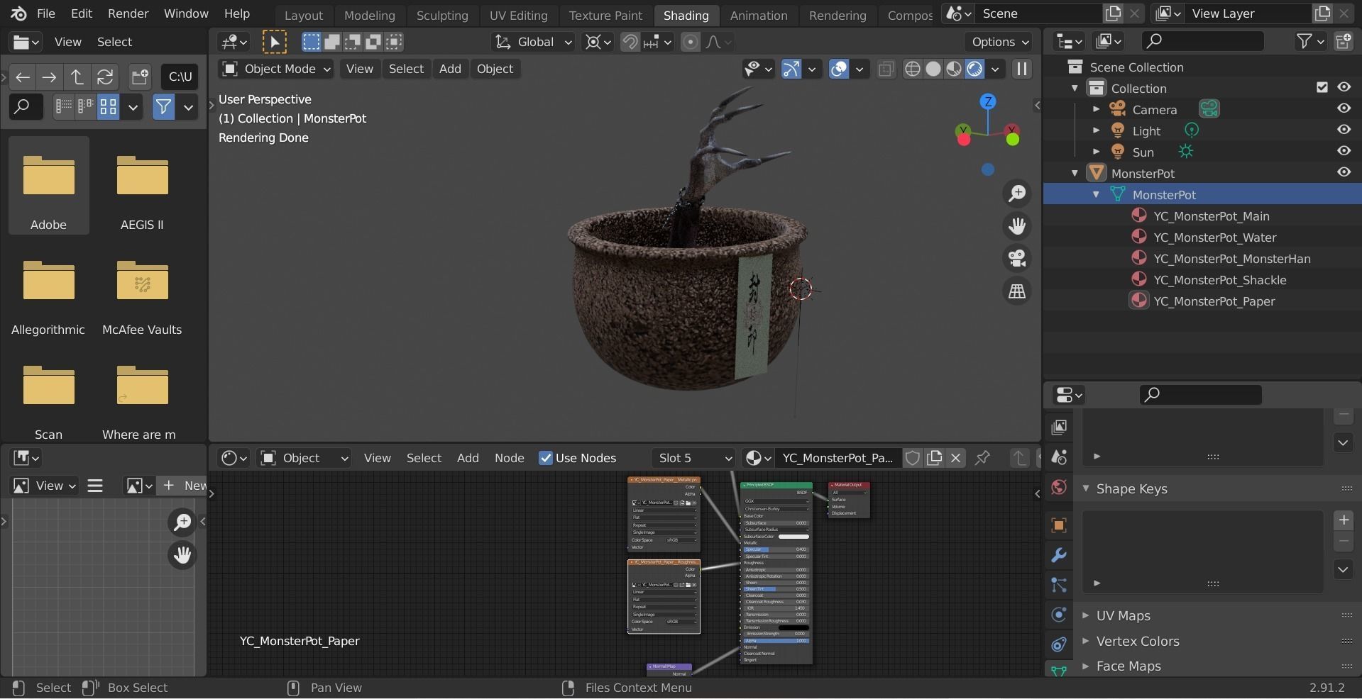 Monster Pot Low-poly 3D model_6