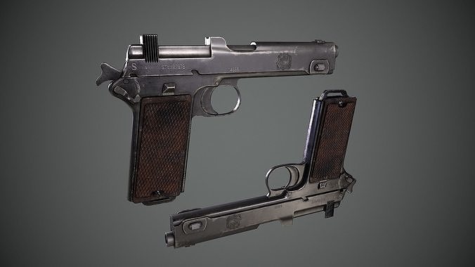 Steyr Hahn M1912 M12 gun Low-poly 3D model