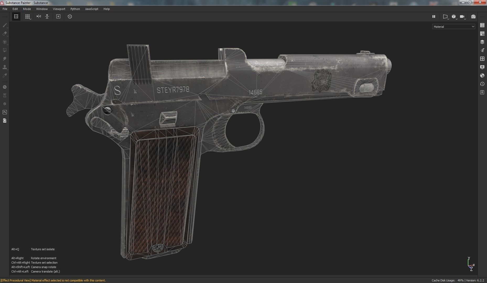 Steyr Hahn M1912 M12 gun Low-poly 3D model_10