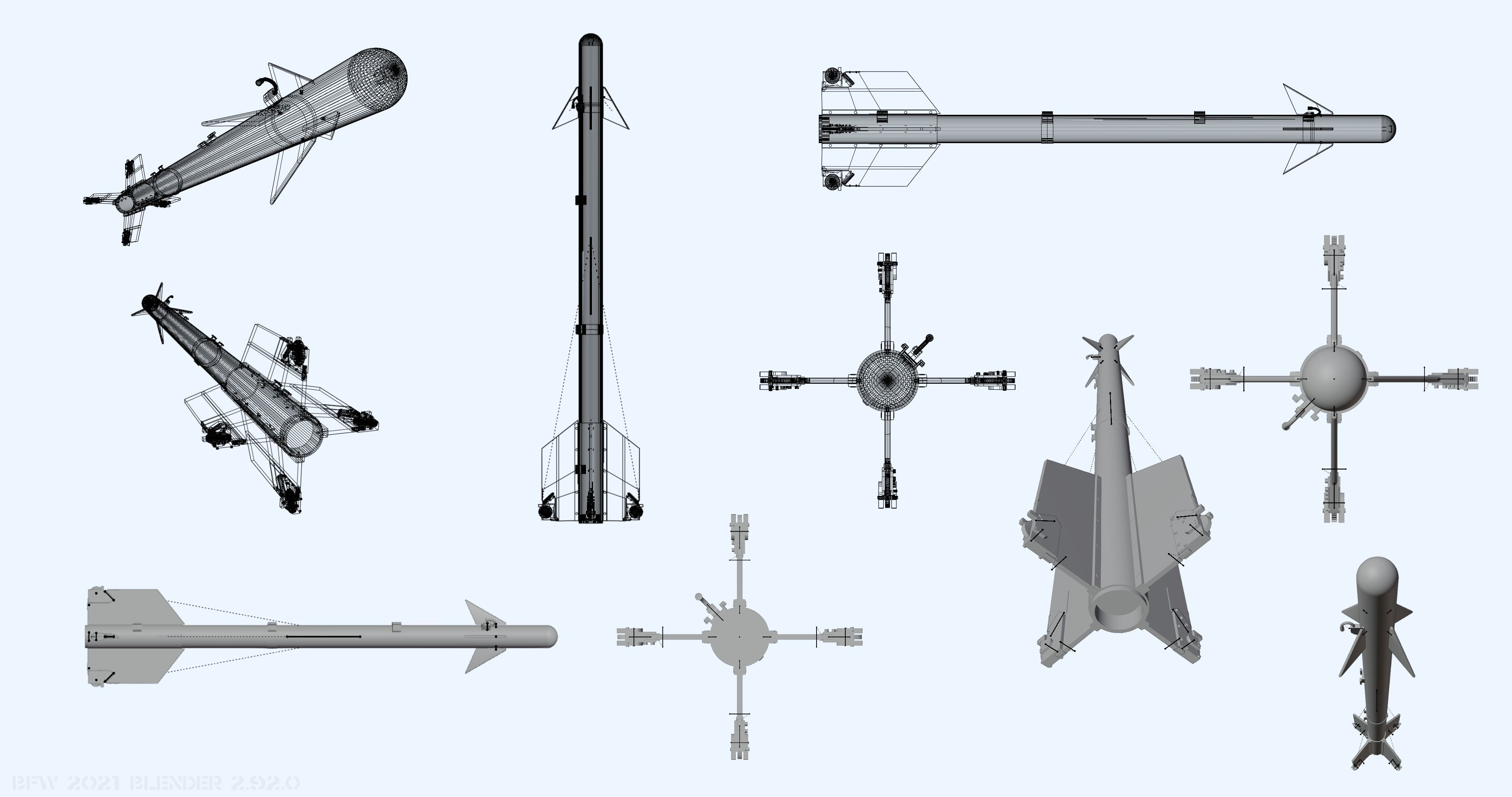 AIM-9B Sidewinder USAF and USN 3D model_3