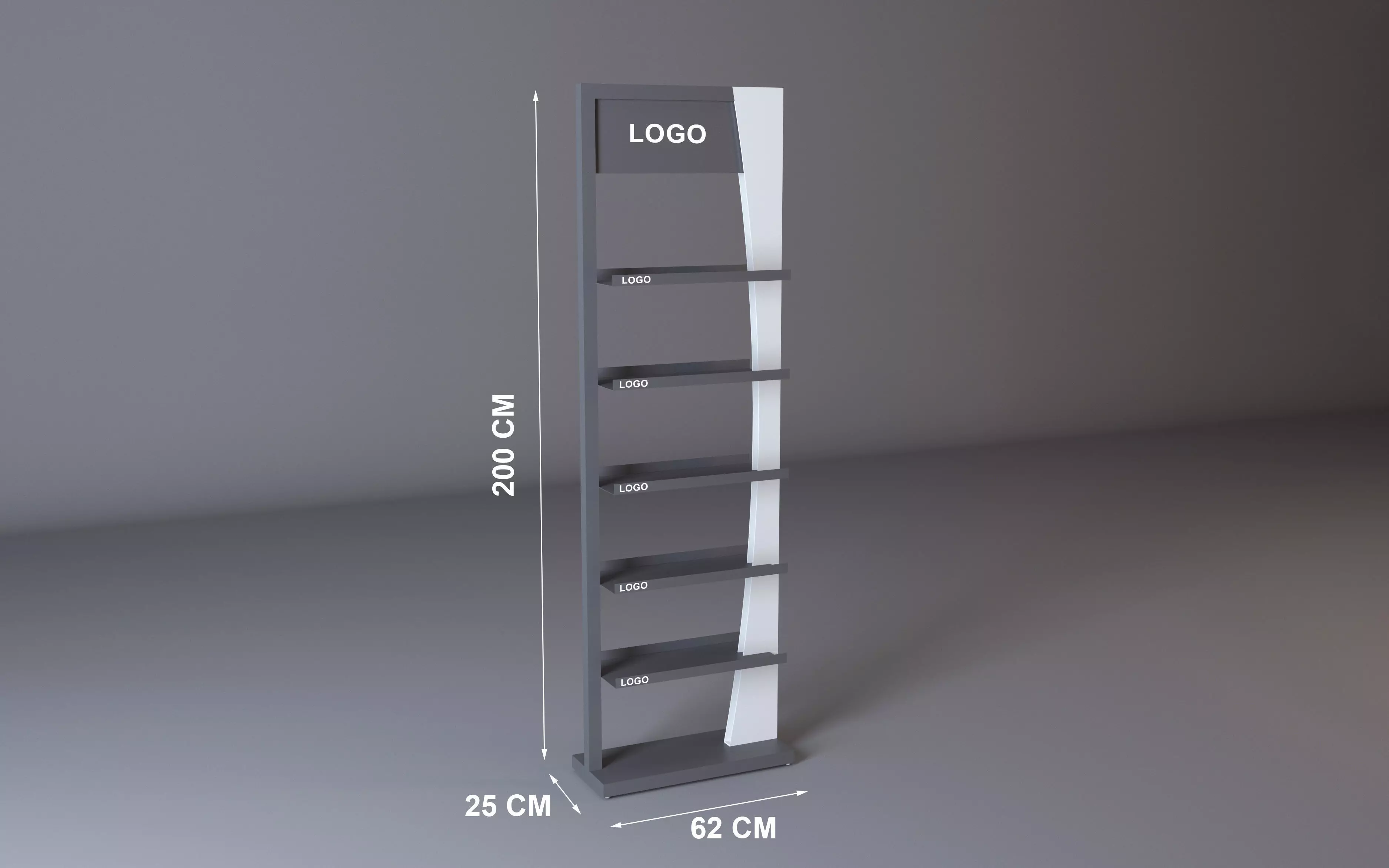 Stand tall bookcase 3D model_0