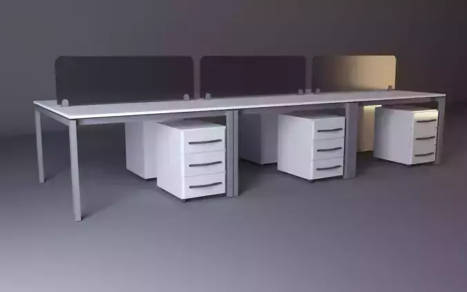 Workstation office desk with three drawers