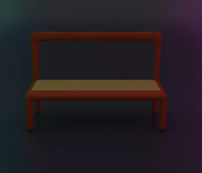 Bench Low-poly 3D model_0