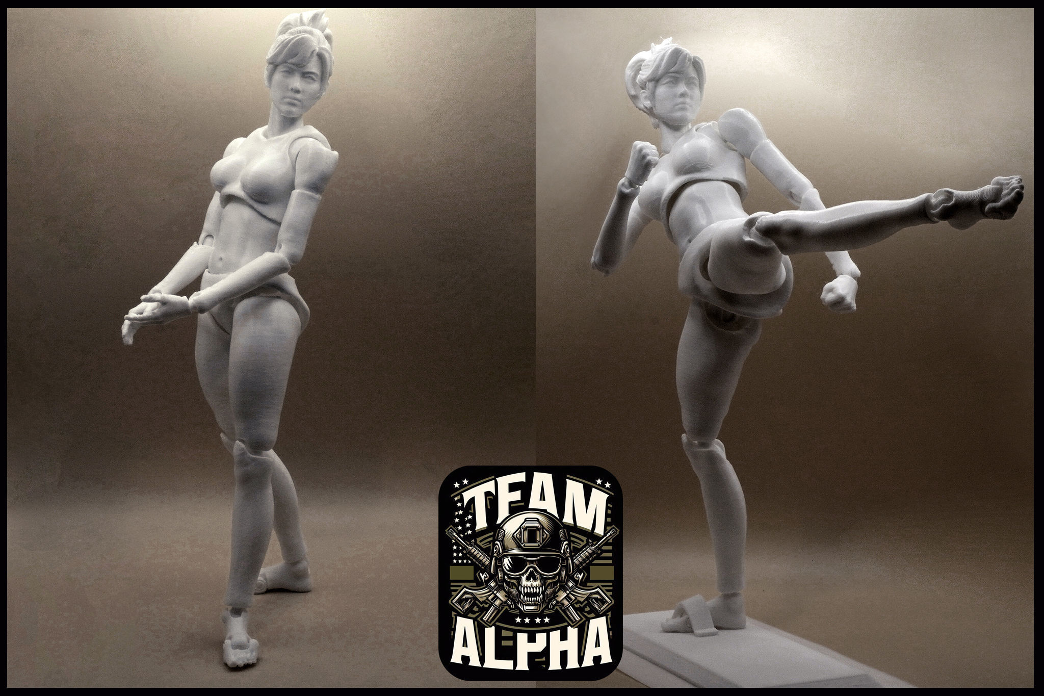 ACTION FIGURE 3D PRINTING FEMALE MOVABLE BODY TOY MODEL STL 3D print model_3