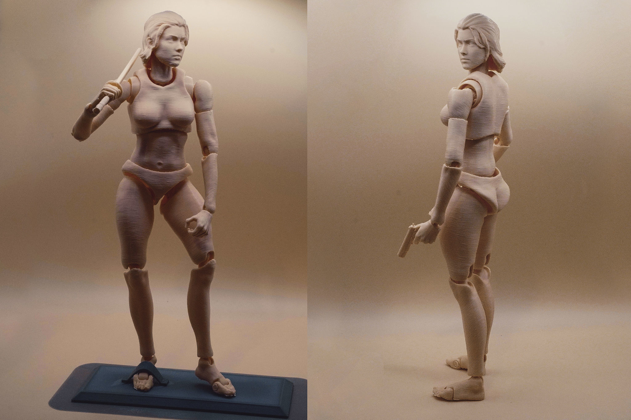 ACTION FIGURE 3D PRINTING FEMALE MOVABLE BODY TOY MODEL STL 3D print model_4