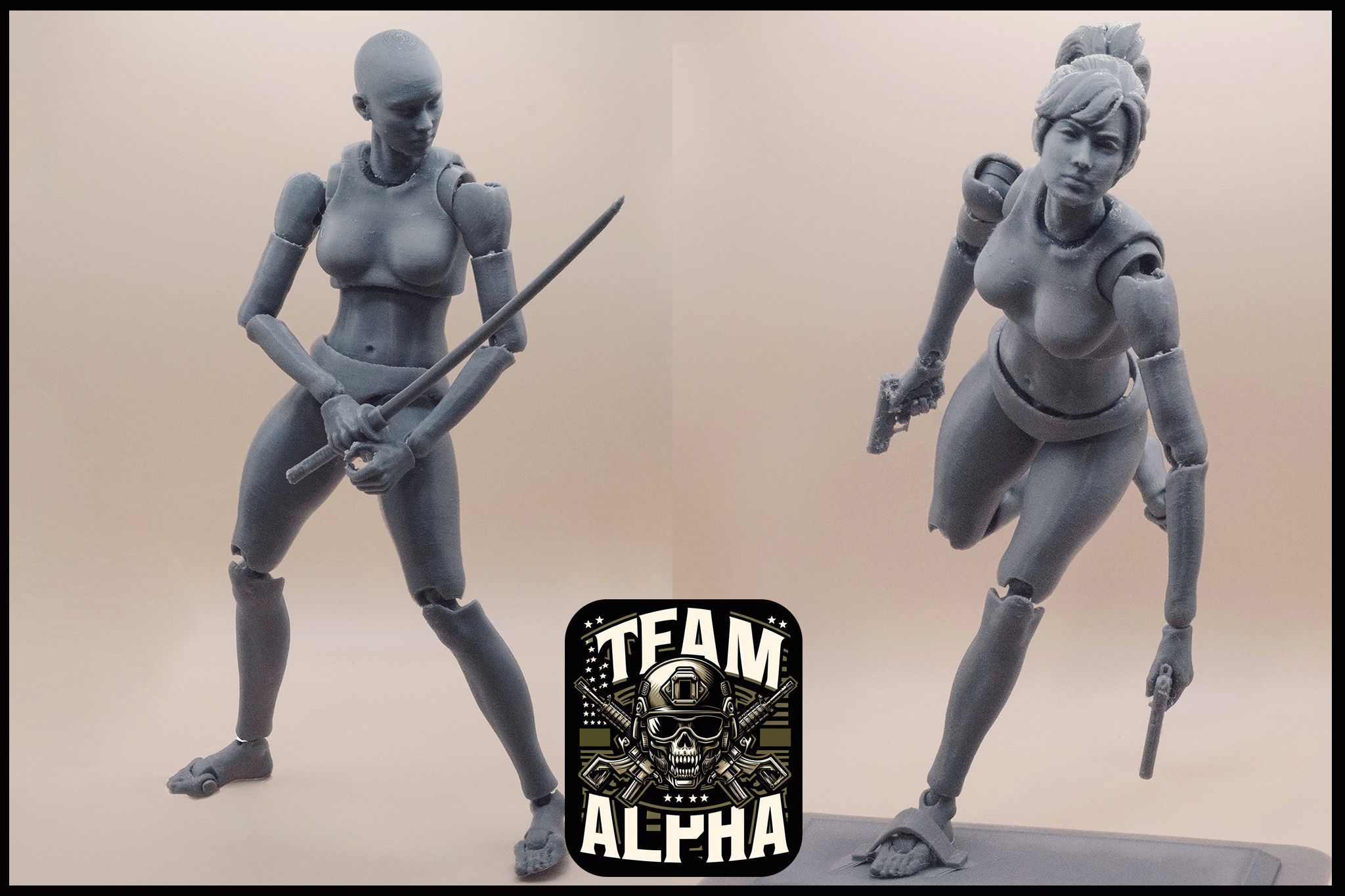 ACTION FIGURE 3D PRINTING FEMALE MOVABLE BODY TOY MODEL STL 3D print model_2