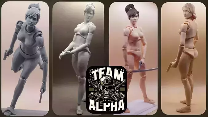 ACTION FIGURE 3D PRINTING FEMALE MOVABLE BODY TOY MODEL STL 3D print model