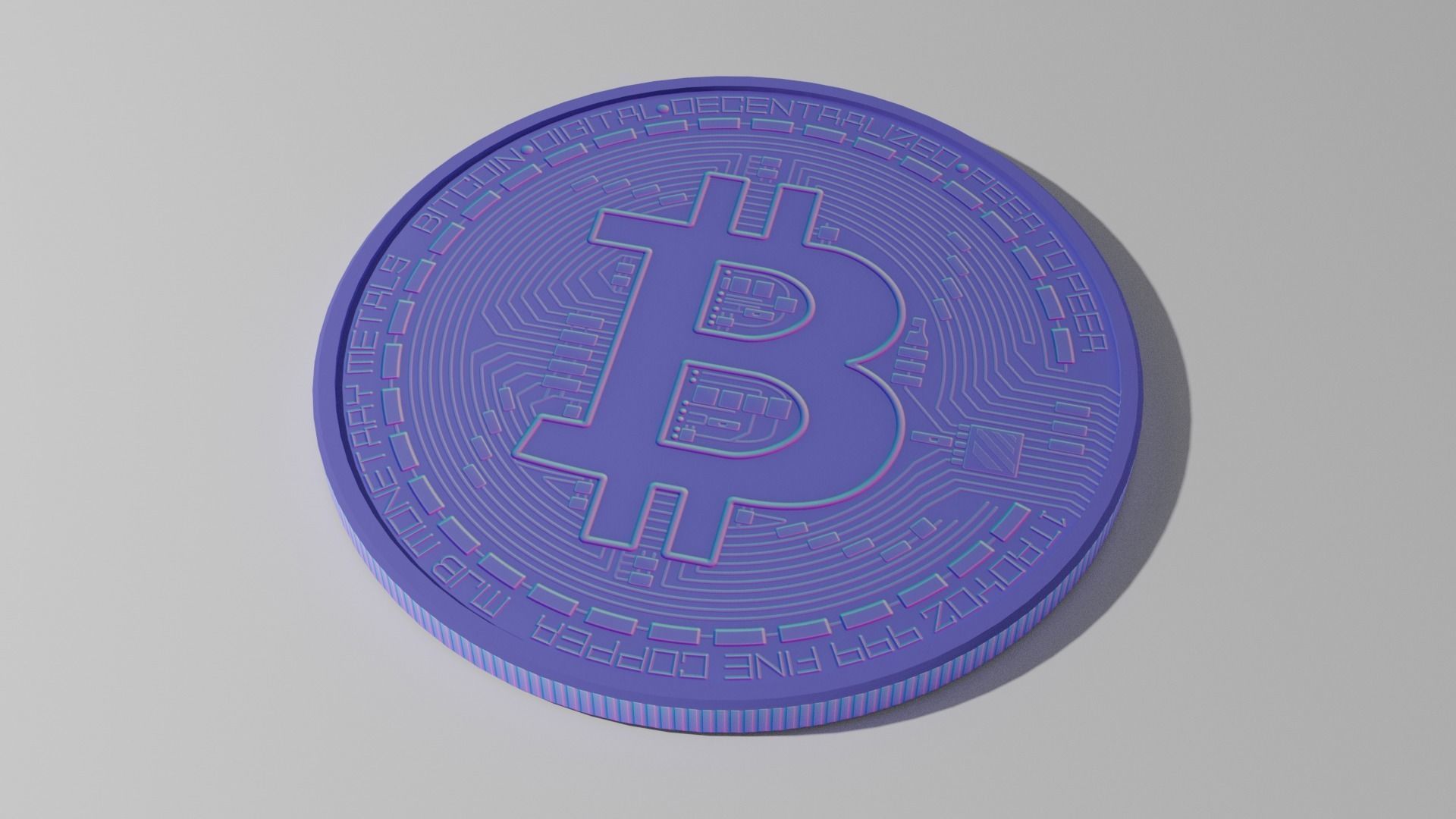 BitCoin - HiPoly and LowPoly 3D model_13