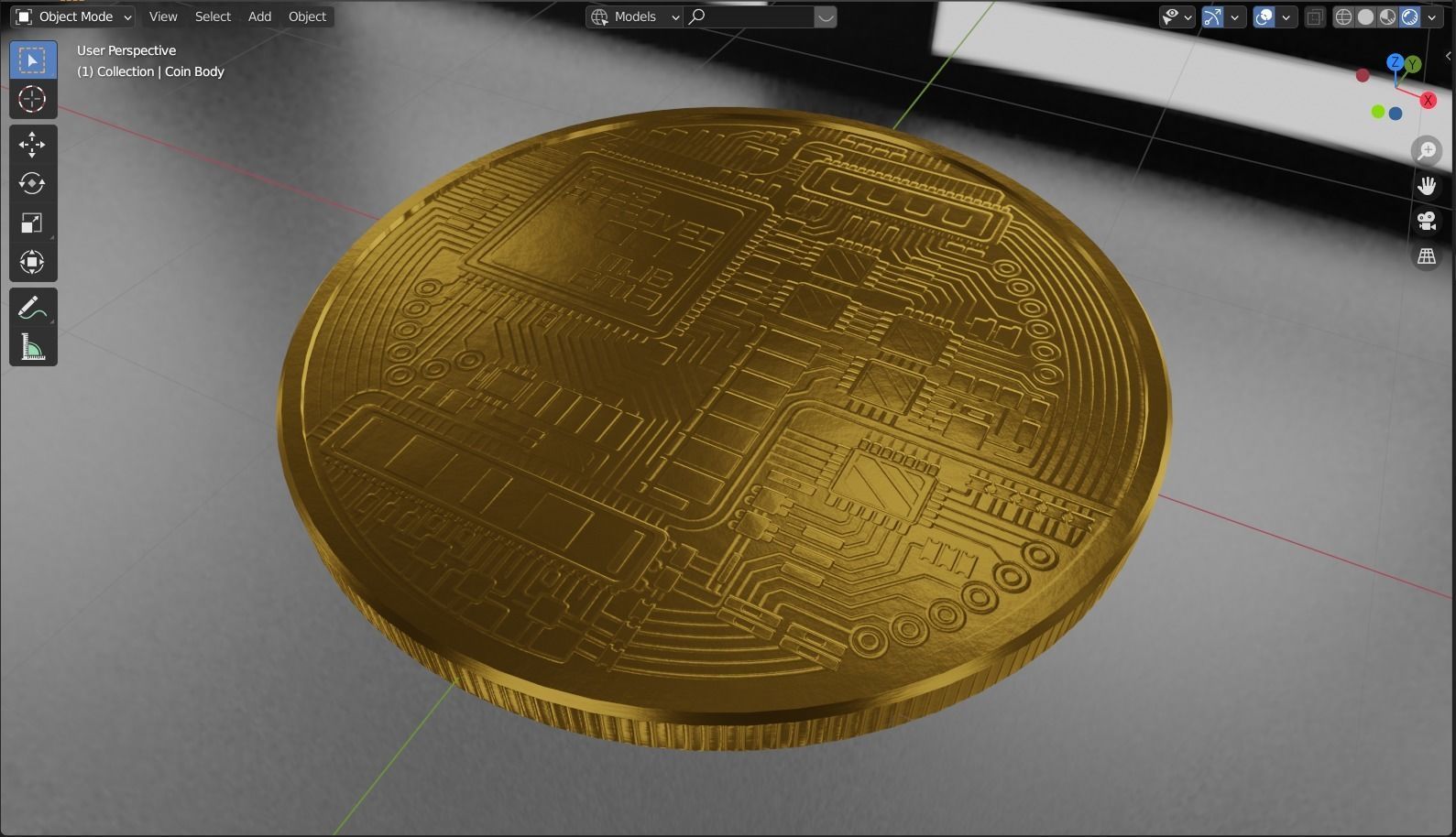 BitCoin - HiPoly and LowPoly 3D model_12