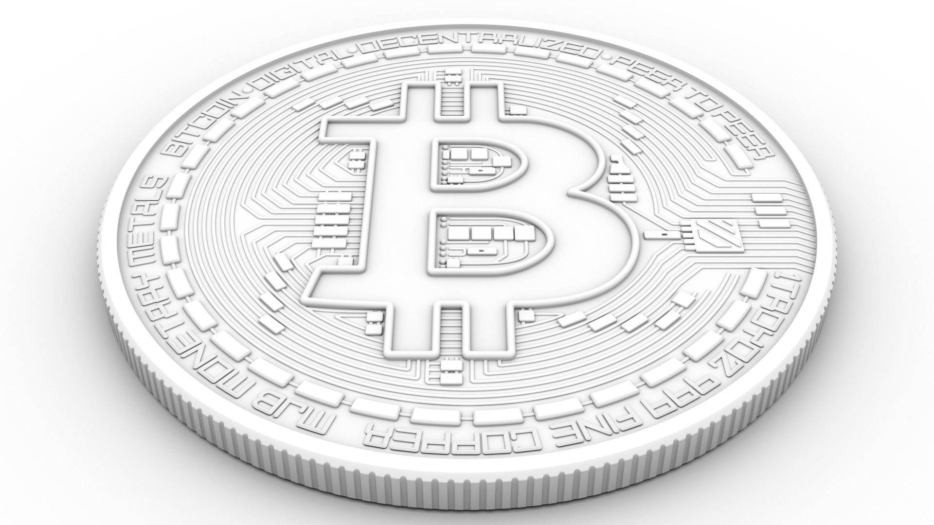 BitCoin - HiPoly and LowPoly 3D model_4