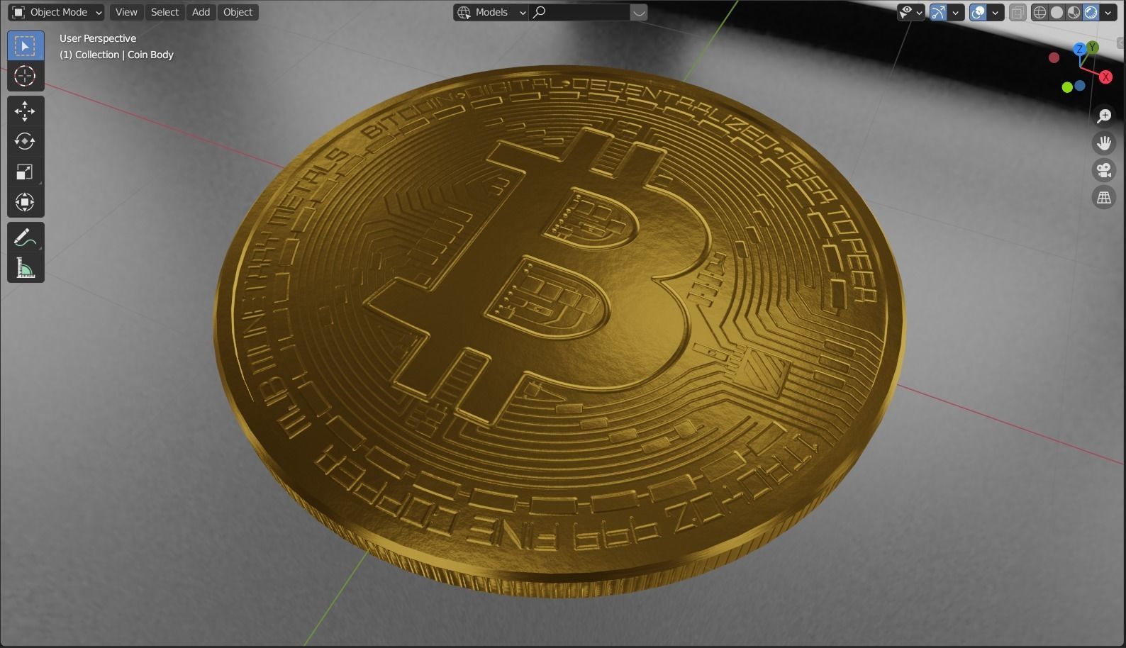 BitCoin - HiPoly and LowPoly 3D model_11