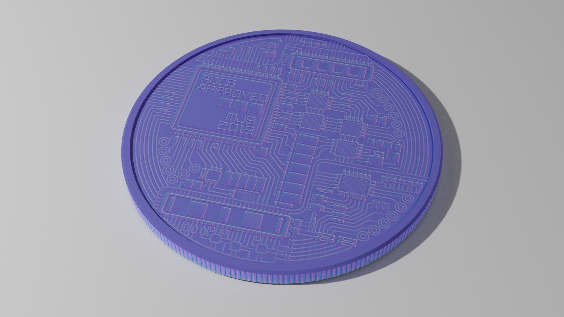 BitCoin - HiPoly and LowPoly 3D model_14