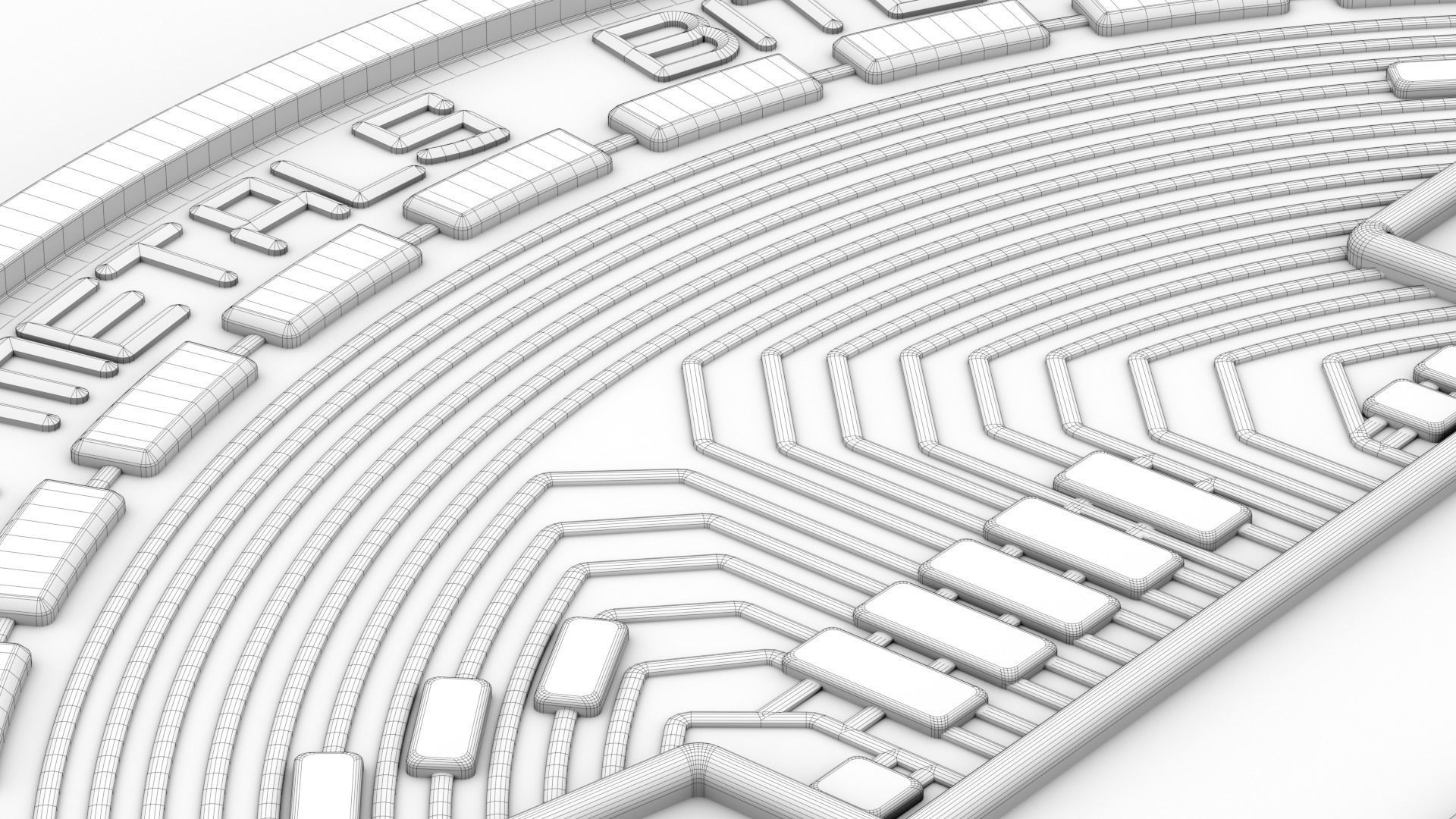 BitCoin - HiPoly and LowPoly 3D model_7