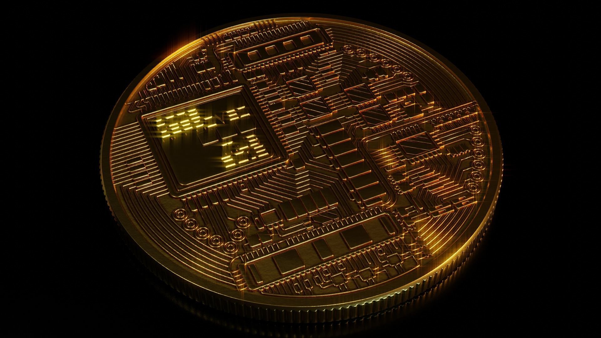 BitCoin - HiPoly and LowPoly 3D model_3