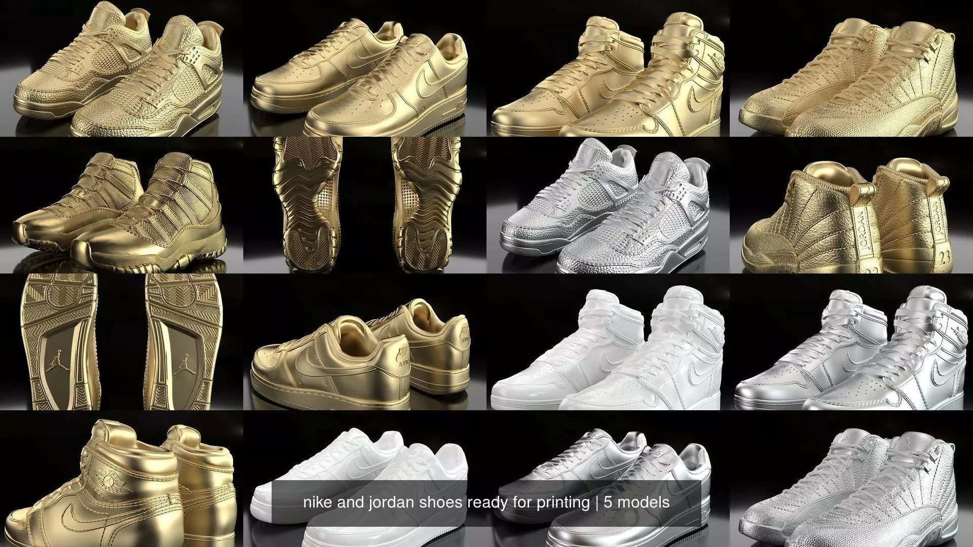 nike and jordan shoes ready for printing 3D Model Collection_0