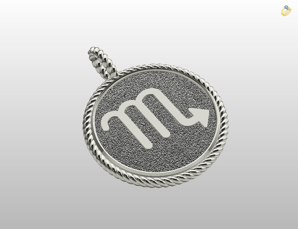 Zodiac Sign Pendant scorpio 3D print model_26