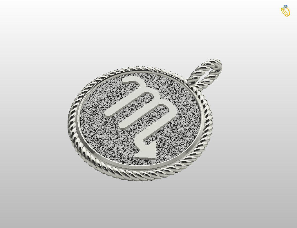 Zodiac Sign Pendant scorpio 3D print model_4