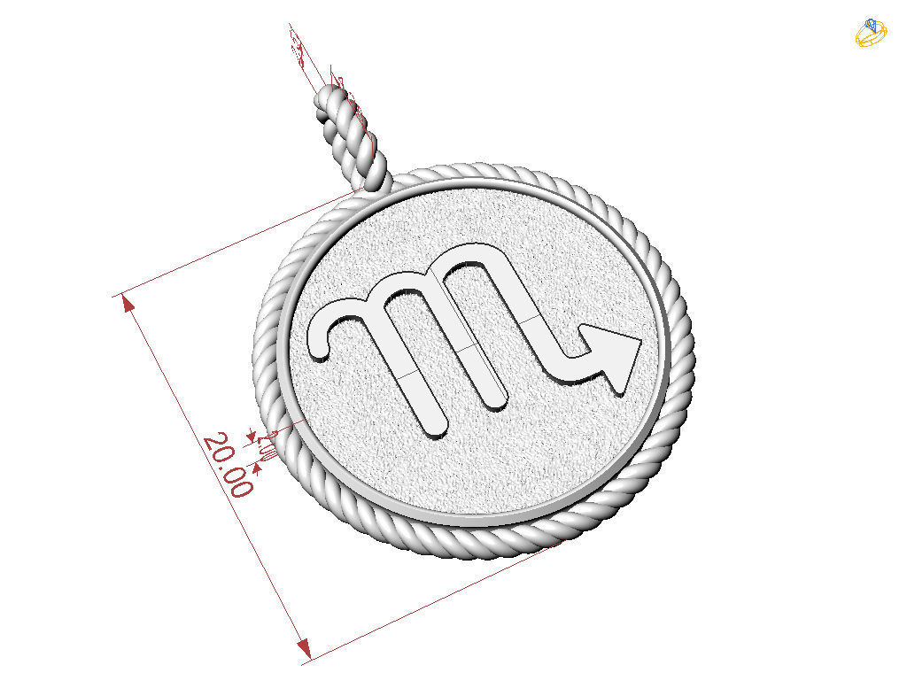 Zodiac Sign Pendant scorpio 3D print model_18