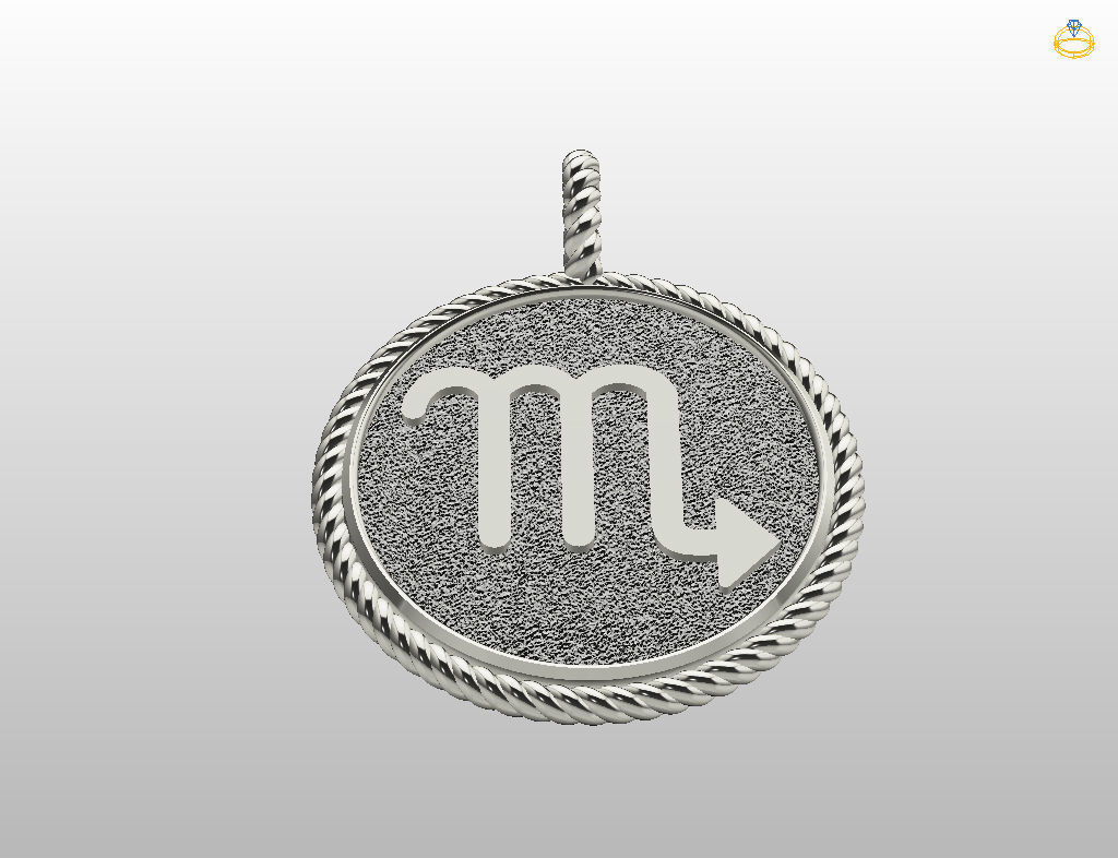 Zodiac Sign Pendant scorpio 3D print model_29