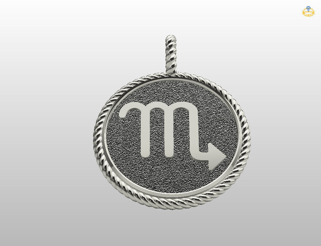 Zodiac Sign Pendant scorpio 3D print model_25