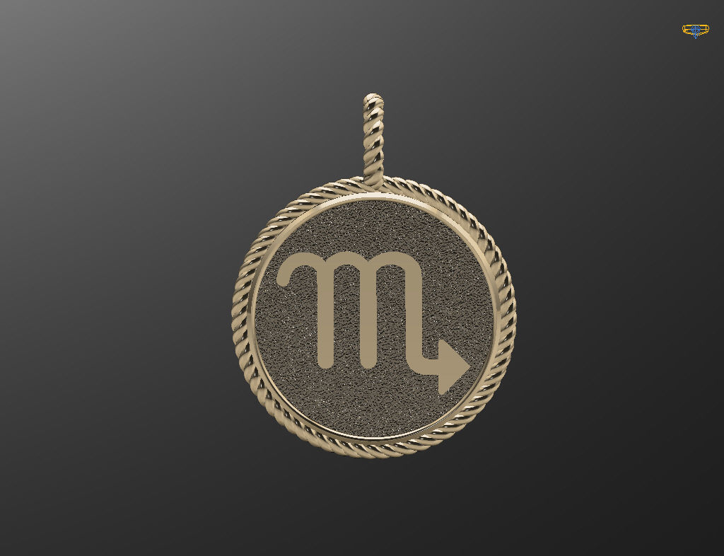 Zodiac Sign Pendant scorpio 3D print model_20