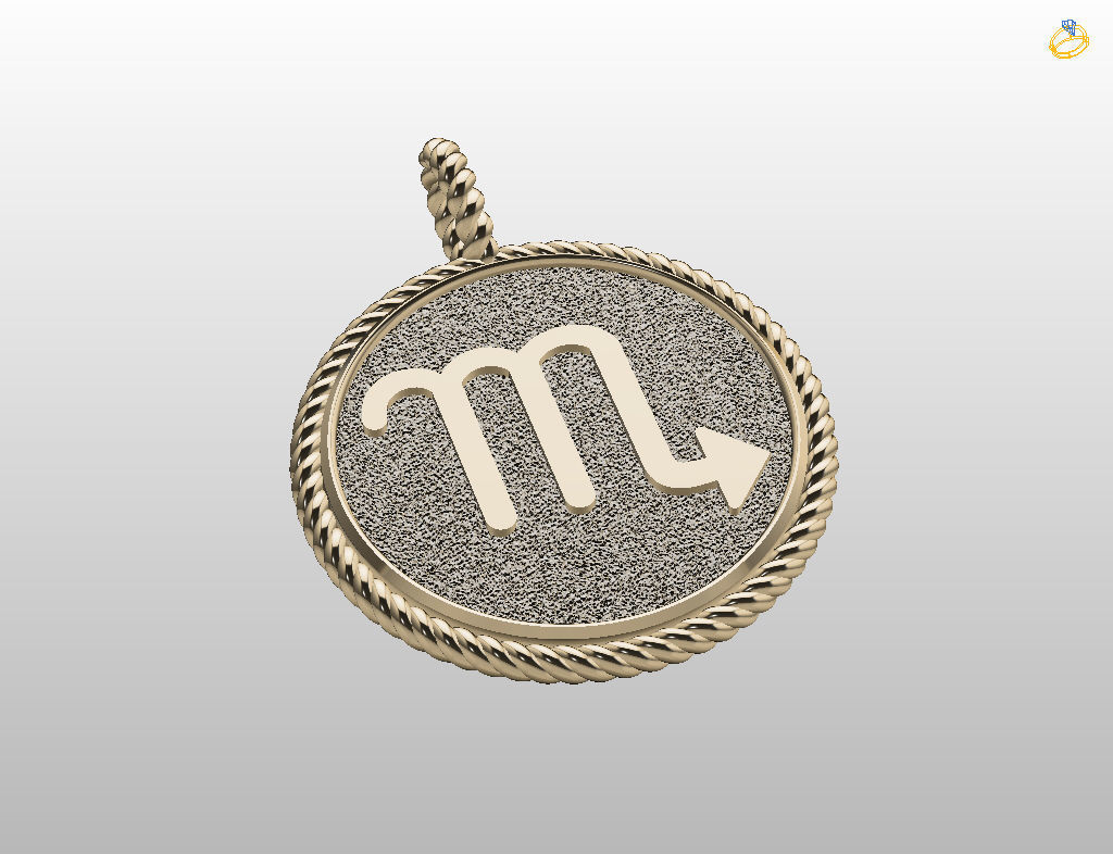 Zodiac Sign Pendant scorpio 3D print model_22