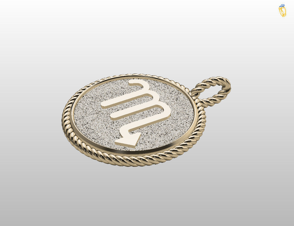 Zodiac Sign Pendant scorpio 3D print model_24
