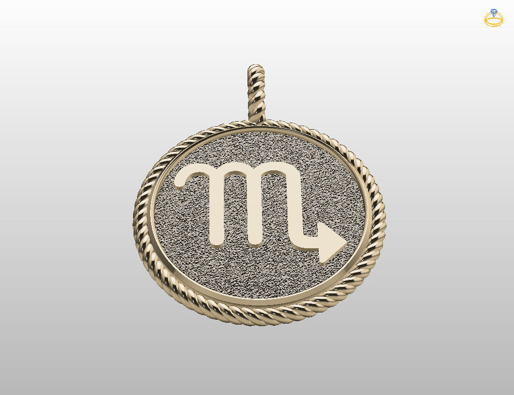 Zodiac Sign Pendant scorpio 3D print model_23