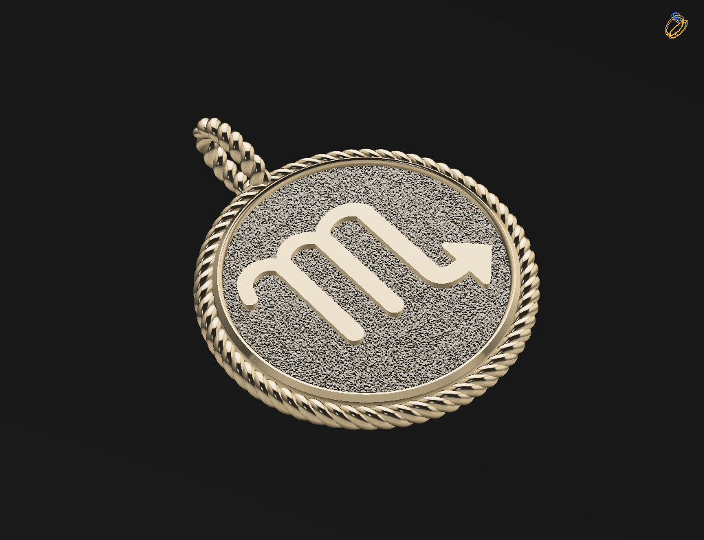 Zodiac Sign Pendant scorpio 3D print model_21